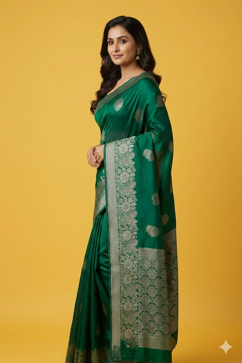 Design Banarasi Art Silk Saree (Green)