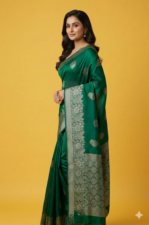 Design Banarasi Art Silk Saree (Green)
