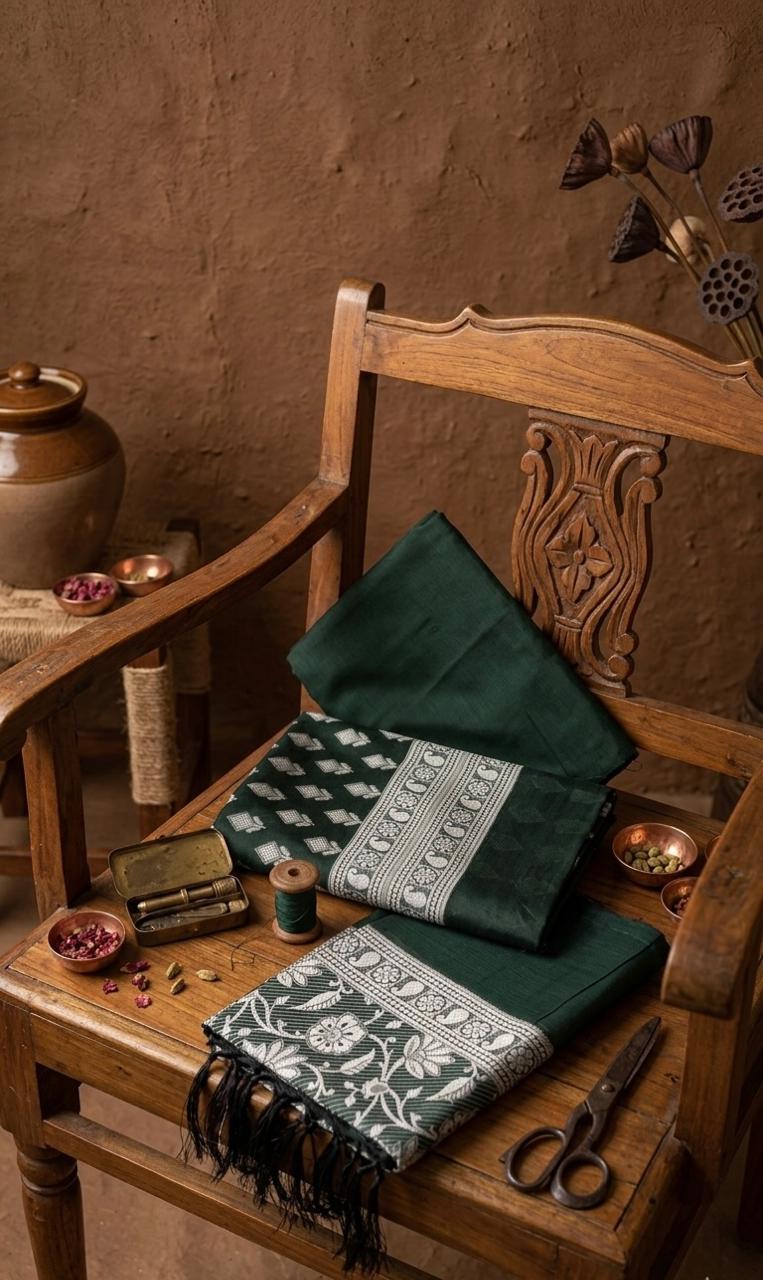 Emerald Green Banarasi Suit